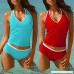 POTO Women Sport Swimsuits Ladies Bikini Sets Two Piece Halter Tankini Top with Thong Swimwear Bathing Suits Beachwear Blue B07LBX13YM